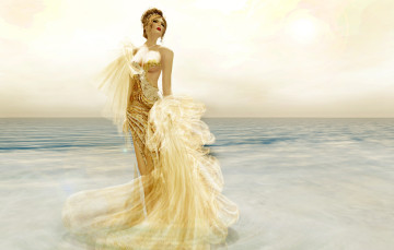 Картинка 3д графика people люди девушка платье