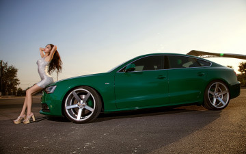 обоя автомобили, авто, девушками, азиатка, audi, a5, девушка