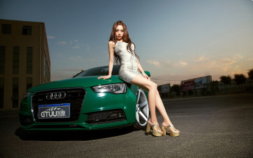 Картинка автомобили авто девушками азиатка девушка audi a5