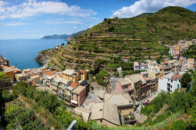 Обои картинки фото italy, cinque, terre, manarola, города, амальфийское, лигурийское, побережье, италия, поля, сады, море, горы, дома