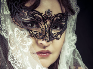 Картинка девушки -unsort+ лица +портреты карие глаза девушка фон маска взгляд