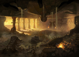 Картинка фэнтези иные+миры +иные+времена иной мир здание дворец руины