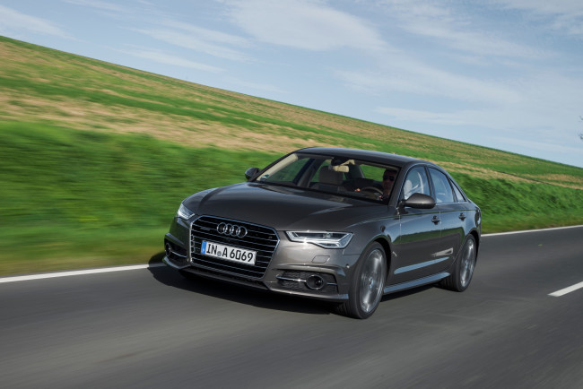 Обои картинки фото автомобили, audi, a6, 3-0t, quattro, s-line, sedan, 4g, c7, 2014г, темный