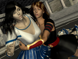 Картинка 3д+графика фантазия+ fantasy драка фон девушки взгляд