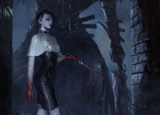 Картинка видео+игры legend+of+the+cryptids night готика gothic девушка girl by totorrl dagger кинжал нож knife фэнтези обтягивающее платье blood облегающее slinky dress fantasy кровь ночь рисунок арт art legend of the cryptids