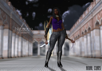 Картинка 3д+графика фантазия+ fantasy оружие фон взгляд девушка