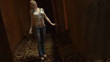 Картинка 3д+графика люди+ people девушка фон взгляд