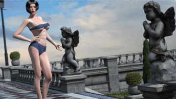 Картинка 3д+графика люди+ people фон взгляд девушка