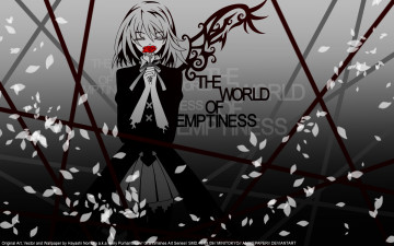 Картинка аниме unknown +другое крыло цветок векторная графика hayashi nomura крылья роза лепестки линии девушка лента платье