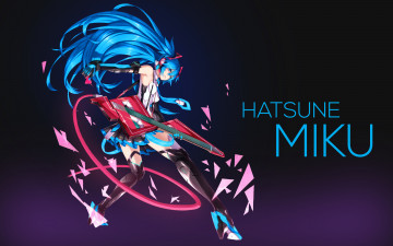 Картинка аниме vocaloid девушка фон hatsune miku