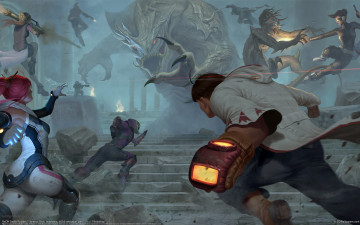 Картинка фэнтези существа iqnatius budi монстры чудовища люди битва