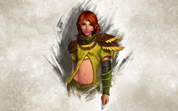 Картинка видео+игры dota+ defense+of+the+ancients fantasy рисунок арт dota art рыжая windrunner ветрокрылая windranger girl девушка redhead фэнтези