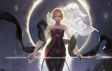 Картинка видео+игры legend+of+the+cryptids фэнтези girl девушка fantasy by totorrl печаль грусть sorrow sadness рисунок moon art арт legend of the cryptids копье spirit дух spear затмение eclipse луна