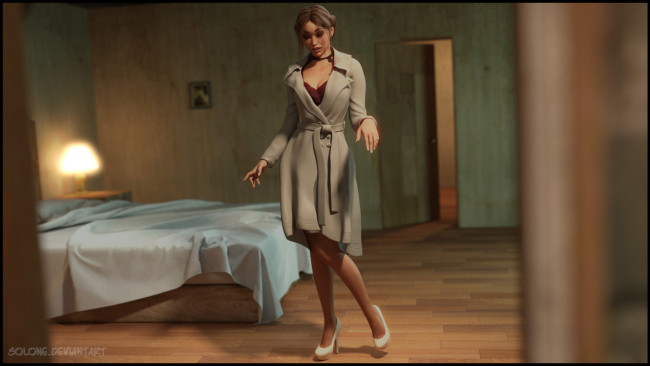 Обои картинки фото 3д графика, люди , people, девушка, фон, взгляд