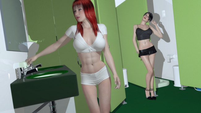 Обои картинки фото 3д графика, люди , people, фон, взгляд, девушки