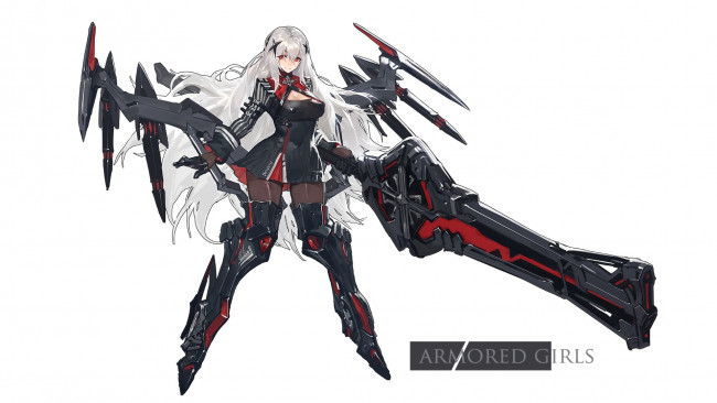 Обои картинки фото аниме, оружие,  техника,  технологии, kishiyo, арт, девушка, фон