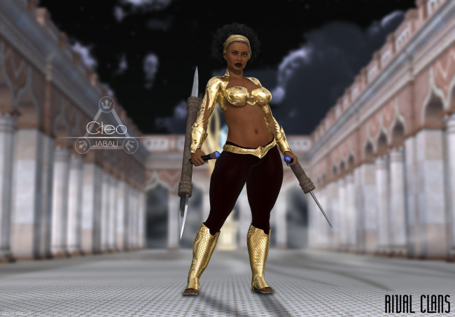 Обои картинки фото 3д графика, фантазия , fantasy, оружие, фон, взгляд, девушка