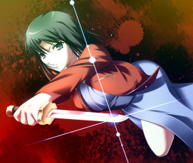 Картинка аниме kara+no+kyokai фон взгляд девушка