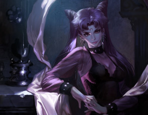 Картинка аниме sailor+moon ткань pindleskin палантин девушка темно black lady арт chibiusa красавица-воин сейлор мун