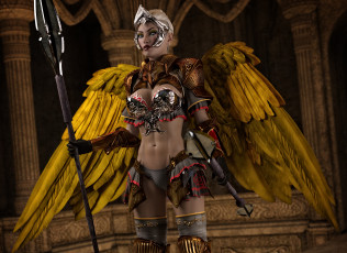 Картинка 3д+графика ангел+ angel девушка взгляд фон