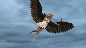 Картинка 3д+графика ангел+ angel фон ангел взгляд девушка