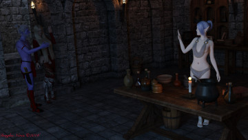 Картинка 3д+графика эльфы+ elves взгляд эльфийка фон