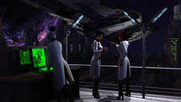 Картинка 3д+графика фантазия+ fantasy девушки взгляд фон