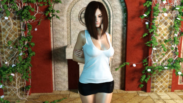 Картинка 3д+графика люди+ people фон взгляд девушка