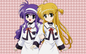 обоя аниме, mahou sensei negima, фон, взгляд, девушки