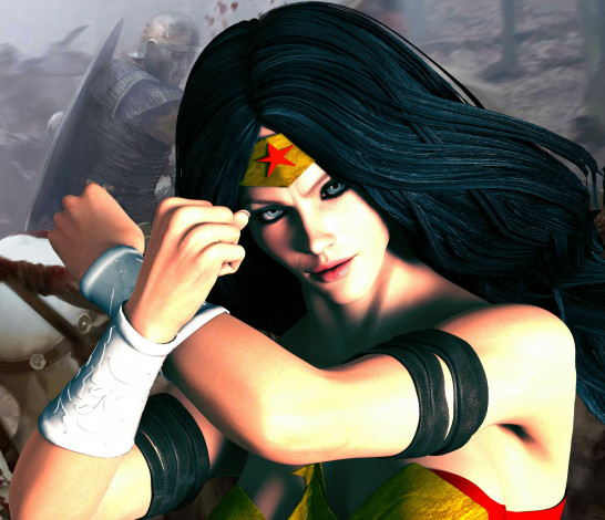 Обои картинки фото 3д графика, фантазия , fantasy, девушка, фон, взгляд