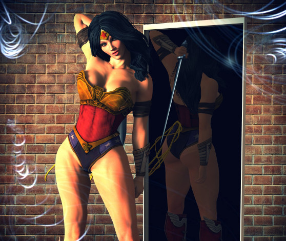 Обои картинки фото 3д графика, люди , people, девушка, взгляд, фон