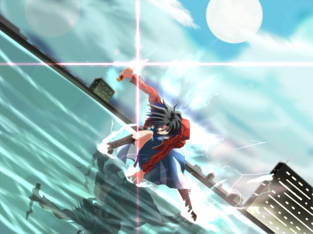 Обои картинки фото аниме, kara no kyokai, фон, взгляд, девушка