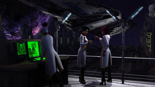 Обои картинки фото 3д графика, фантазия , fantasy, девушки, взгляд, фон