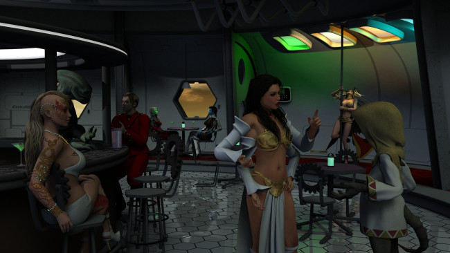 Обои картинки фото 3д графика, фантазия , fantasy, девушки, взгляд, фон