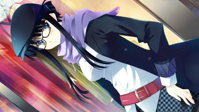 Обои картинки фото аниме, white album, взгляд, фон, девушка