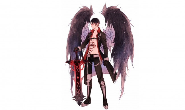 Обои картинки фото аниме, ангелы,  демоны, ангел