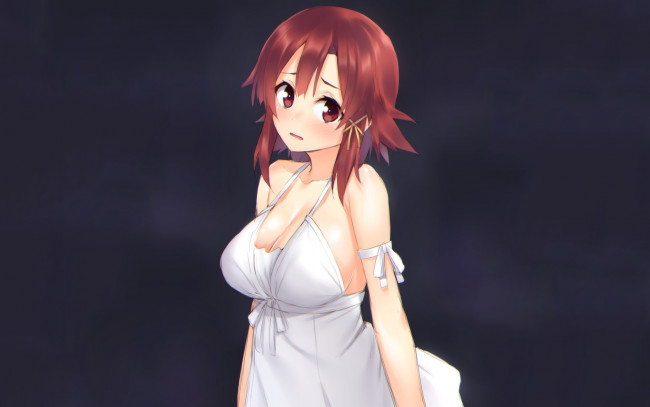Обои картинки фото аниме, unknown,  другое, фон, девушка, взгляд
