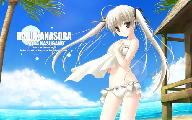 Обои картинки фото аниме, yosuga no sora, фон, взгляд, девушка