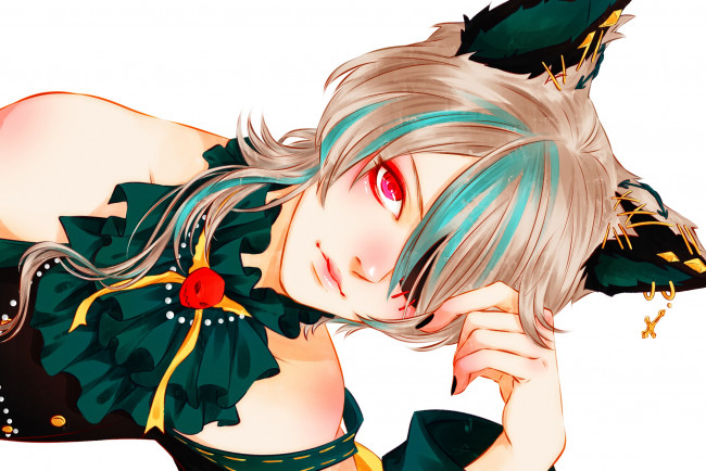 Обои картинки фото аниме, животные,  существа, парень