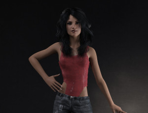 обоя 3д графика, люди , people, девушка, взгляд, фон