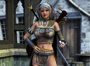 Картинка 3д+графика эльфы+ elves девушка фон взгляд