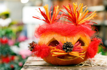 Картинка праздничные хэллоуин шишка тыква