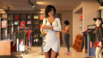 Картинка 3д+графика люди+ people девушка фон взгляд