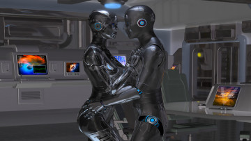 Картинка 3д+графика _science+fiction девушка фон взгляд