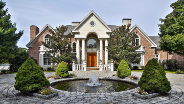 Картинка города -+здания +дома фонтан особняк