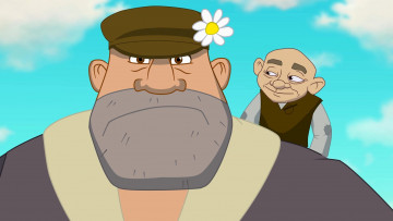 обоя мультфильмы, иван царевич и серый волк 3, взгляд, люди, лицо, цветок, кепка