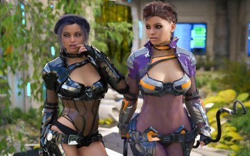 Картинка 3д+графика люди+ people фон девушки взгляд