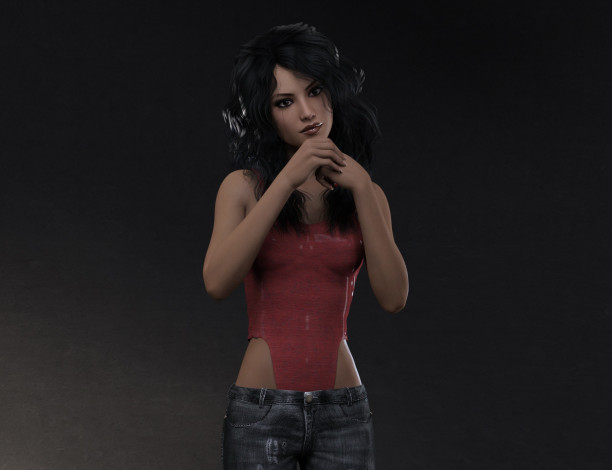 Обои картинки фото 3д графика, люди , people, фон, взгляд, девушка