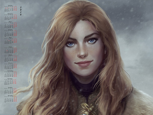 Обои картинки фото календари, рисованные,  векторная графика, девушка, взгляд, лицо