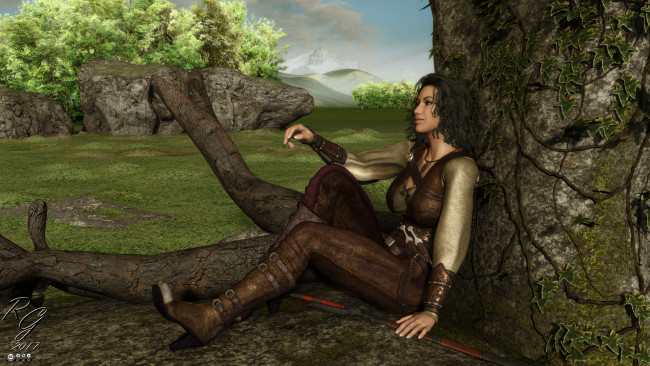 Обои картинки фото 3д графика, люди , people, фон, девушка, взгляд